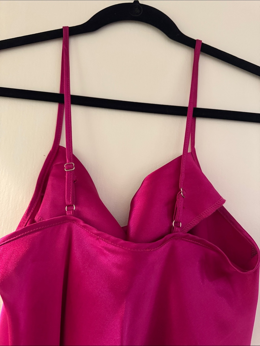 bebe Satin Cowl Neck Slip Midi Dress - Fuchsia - Picture 4 of 5